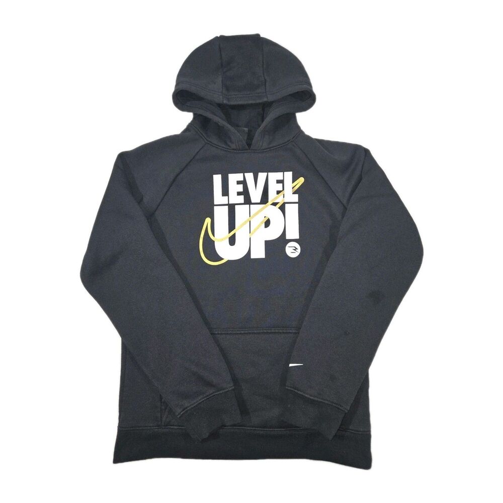 Boys Nike 3Brand Pullover Hoodie Level Up Black Large